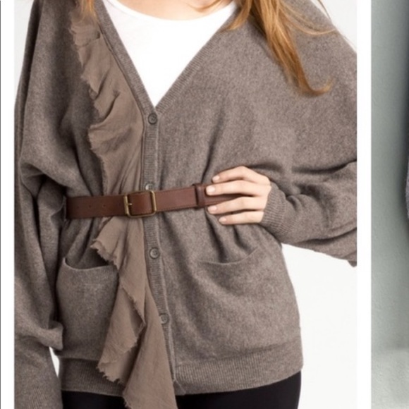 Elizabeth and James Kyra oversized deep V-neck long  button down cardigan 2 NWOT - Picture 2 of 10